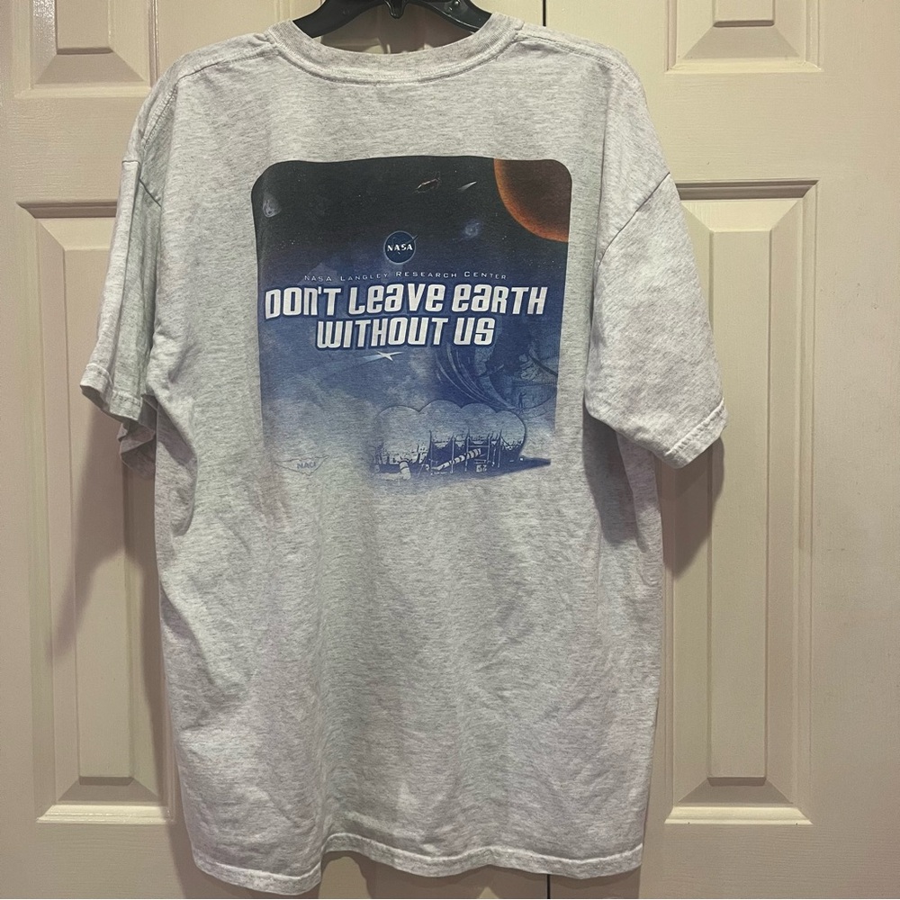 NASA Langley Research Center T-Shirt - Don’t Leave Earth Without Us Size XL